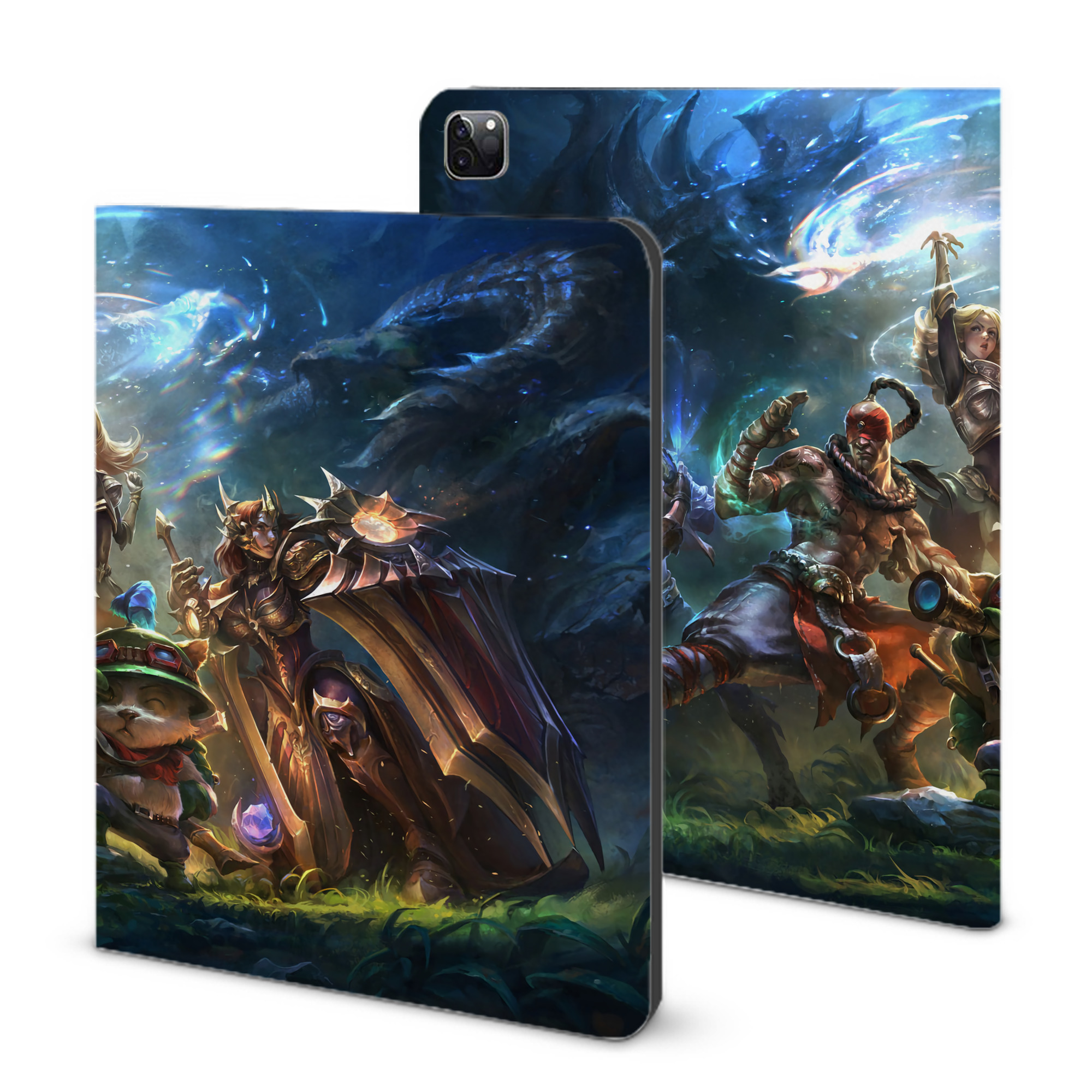 （画像用） リーグ・オブ・レジェンド League of Legends LOL IPad ケース ブック型 PUレザー TPU 耐衝撃 軽量 薄型 ペン収納なし 全面保護 IPad 各モデル対応